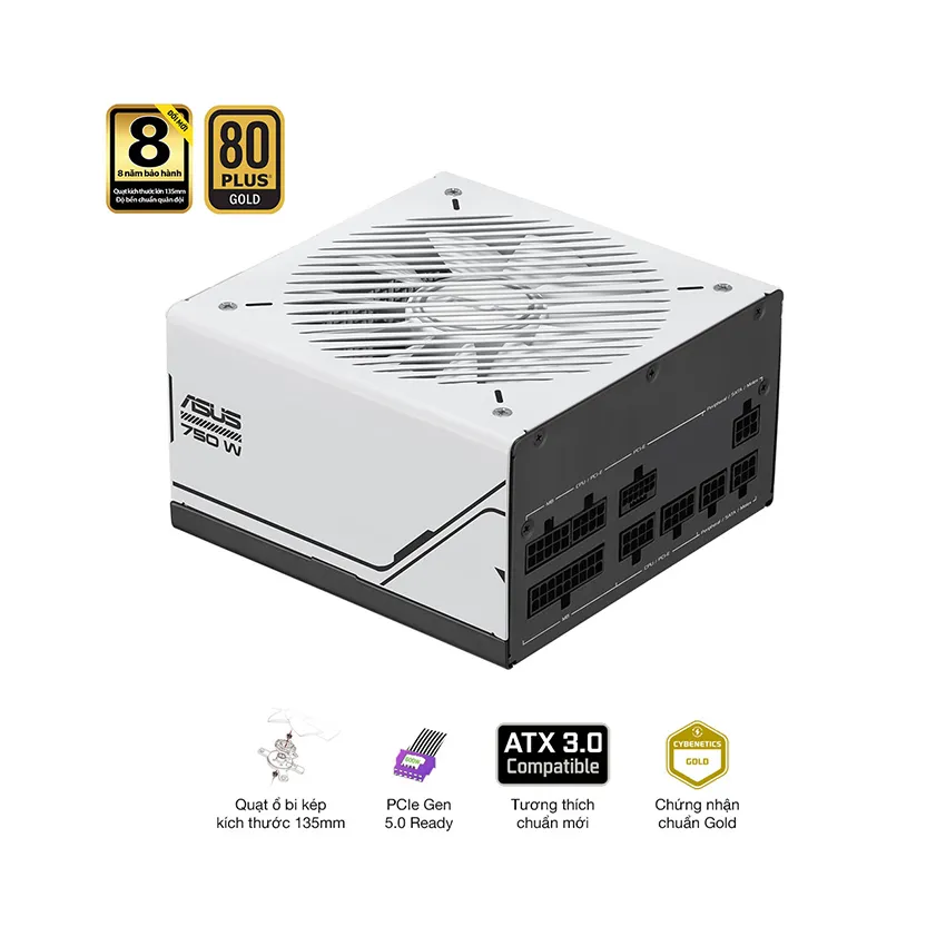 Nguồn Asus AP-750G(80PlusGOLD/ATX 3.0/PCIe Gen 5.0 /Full Modular/Màu Trắng)